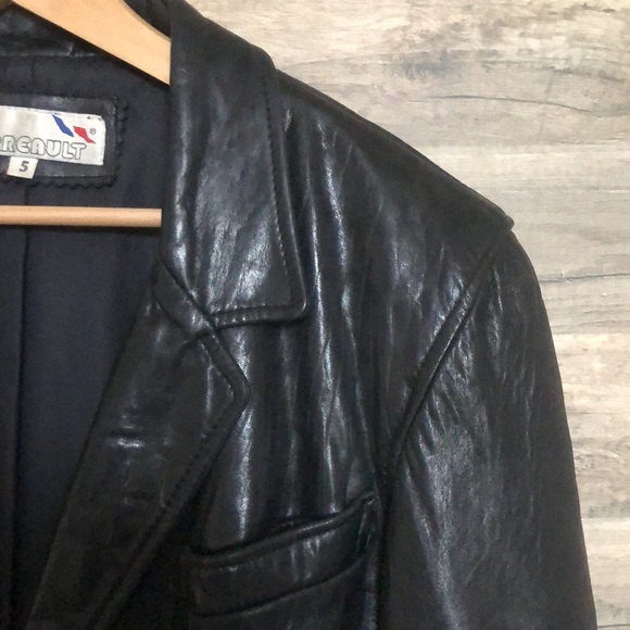 Vintage Black Leather Buttery Soft Blazer Jacket Medium - Picture 9 of 10